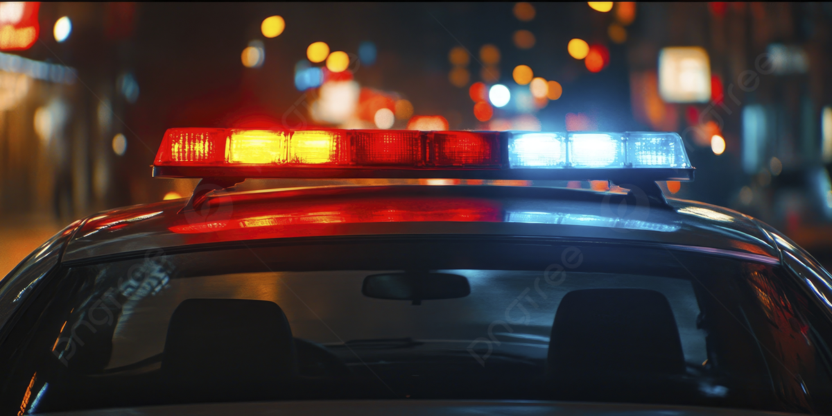 Red and blue police lights — DUI trial and plea proceedings